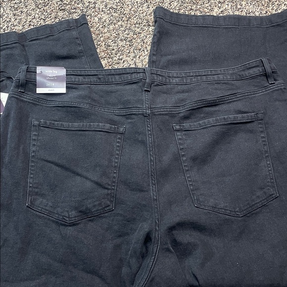 Ava & Viv Wide Leg High Rise Relaxed Fit Black Denim Jeans Plus Size 26 | NWT - Picture 3 of 9